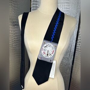 Vicky Davis Vintage Novelty Stock Brokers Tie Black and Blue NWT